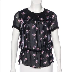 Etoile Isabel Marant Semi-Sheer Floral Print Top
